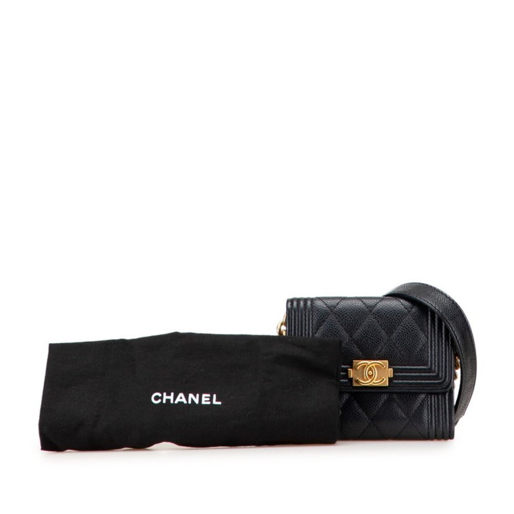 CHANEL Black Caviar Leather Logo Wallet - Picture 9 of 9